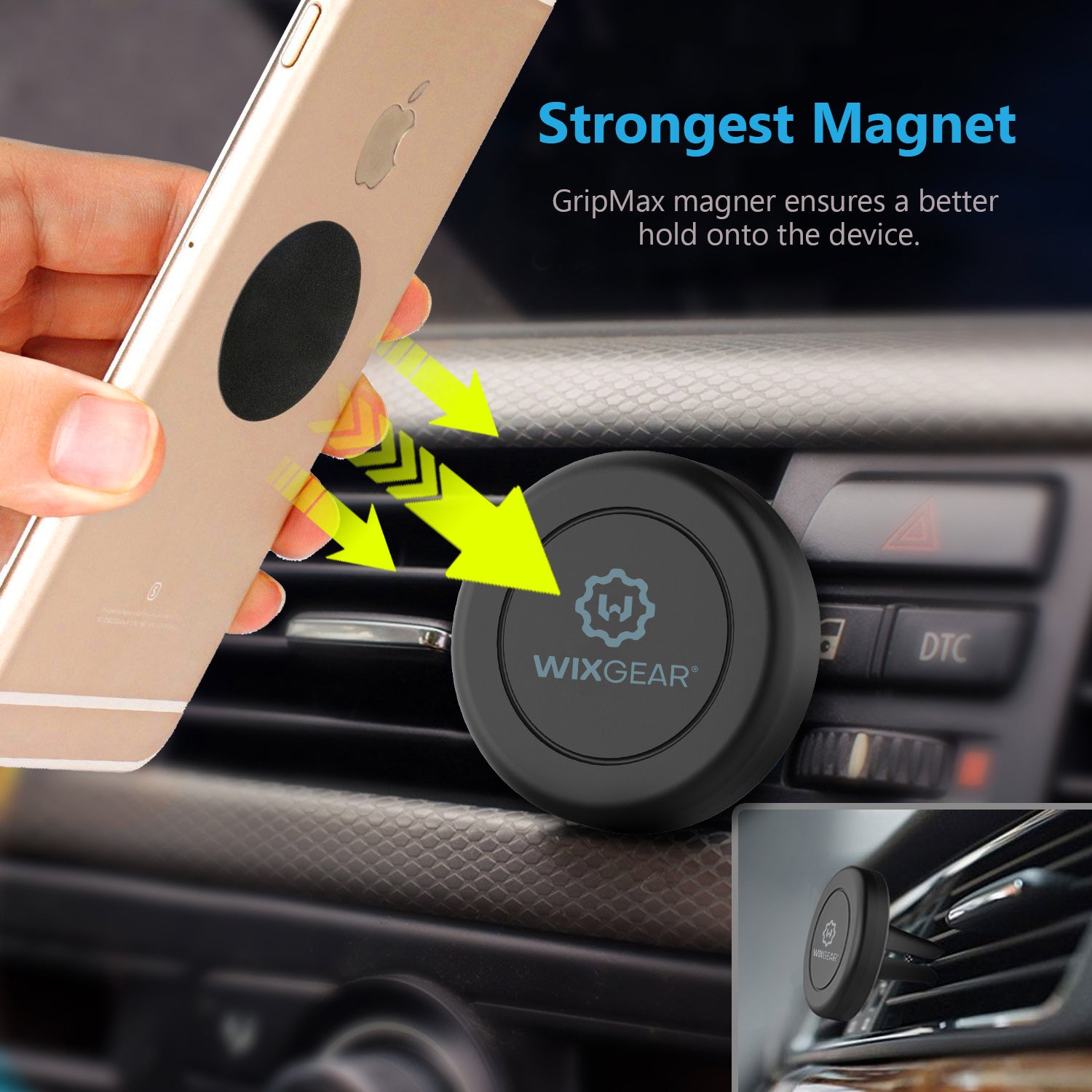 Wizgear Universal Air Vent Magnetic Car Mount Holder, for Cell Phones and