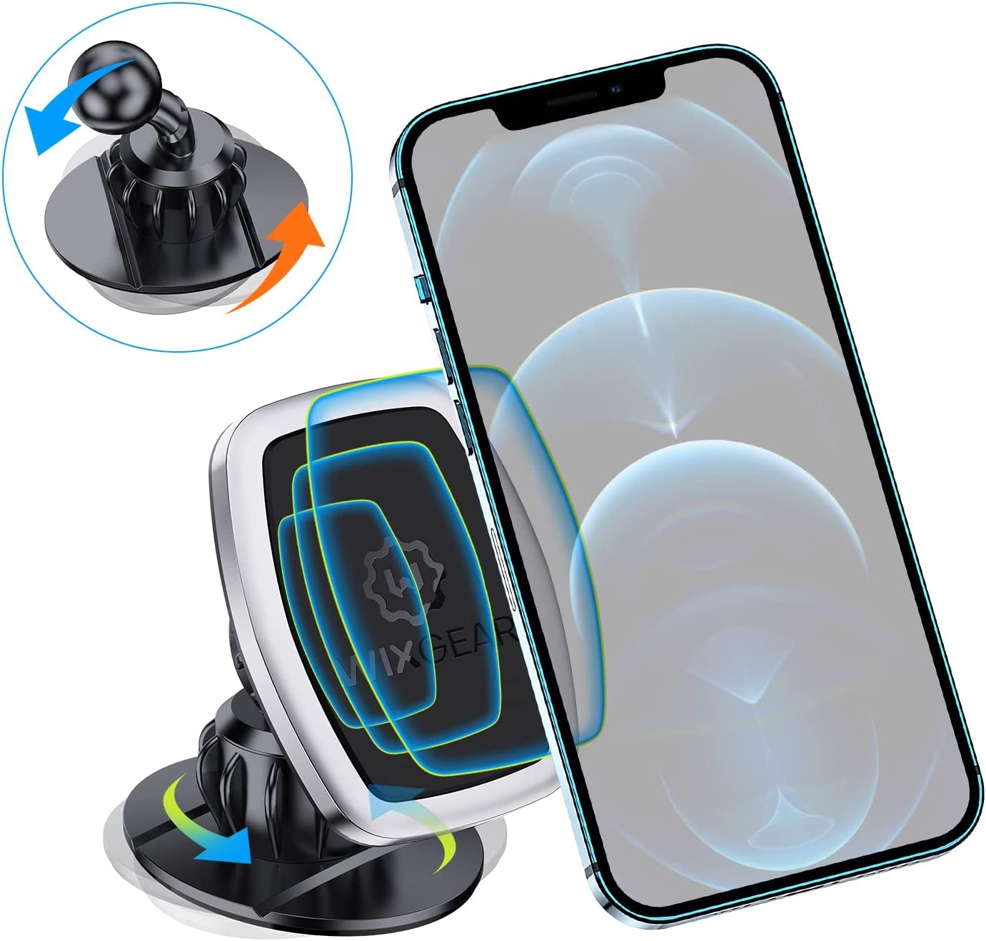 Car Console Wedge Mega Grip™ Phone Mount Holder for iPhone, Galaxy